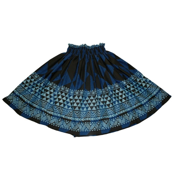 Hawaiian Pa'u Hula Dancer Dress Skirt, Blue and Navy Blue Tapa Skirt For Women
