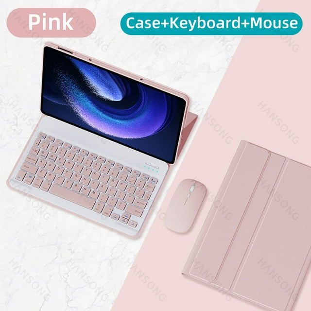For Xiaomi Mi Pad 6 Keyboard Case For 2023 Xiaomi Mi Pad 6 Pro 11 inch Tablet Cover with Bluetooth Keyboard Mi Pad Accessories Pink and Mouse Mi Pad 6 - 6 Pro