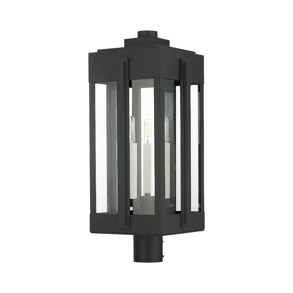 Livex Lighting - Lexington - 3 Light Outdoor Post Top Lantern in Style - 10.25