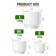 thumbnail image 5 of White Ceramic Ribbed Flower Pots (3 Count), 5 of 8