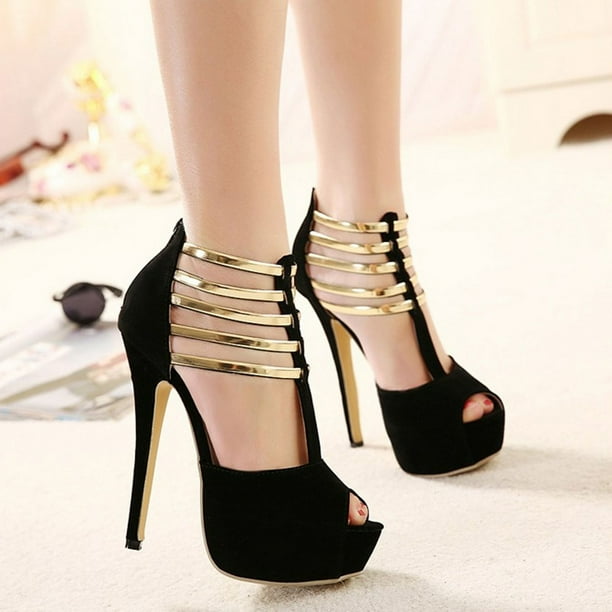 Tacones altos con tiras en T, sandalias de estilo europeo y americano, zapatos individuales con punta abierta y tacón de aguja, talla 34-43
