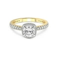 thumbnail image 4 of 2 Carat IGI Certified Cushion Shape Lab Grown Diamond Engagement Ring | 14K Yellow Gold |Klarissa Halo Diamond Eternity Lab Diamond Ring | FG-VS1-VS2 Quality Friendly Diamonds, 4 of 6