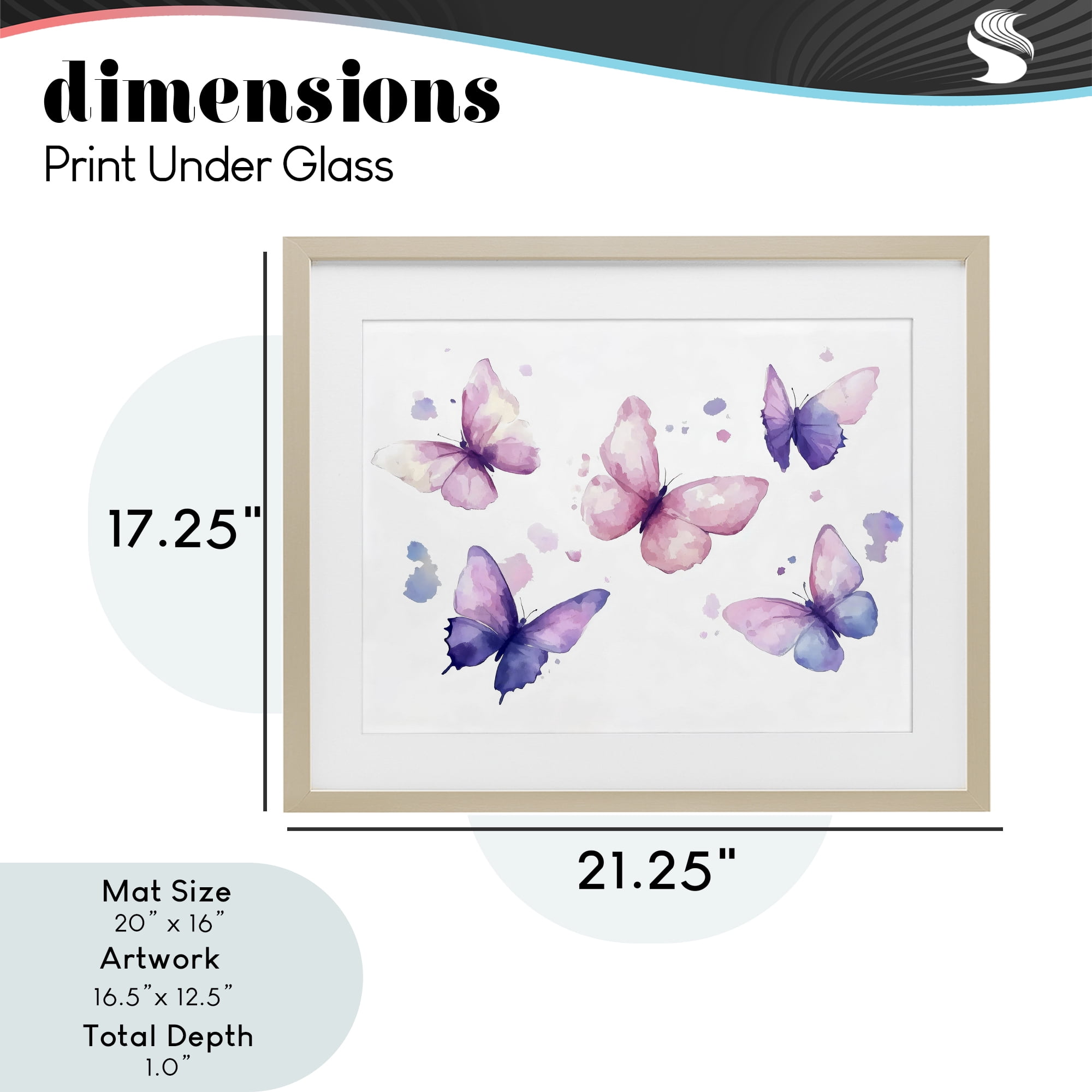 Stupell Industries Blue and Pink Butterflies Birch Framed Print Under Glass, design by Creative Studio