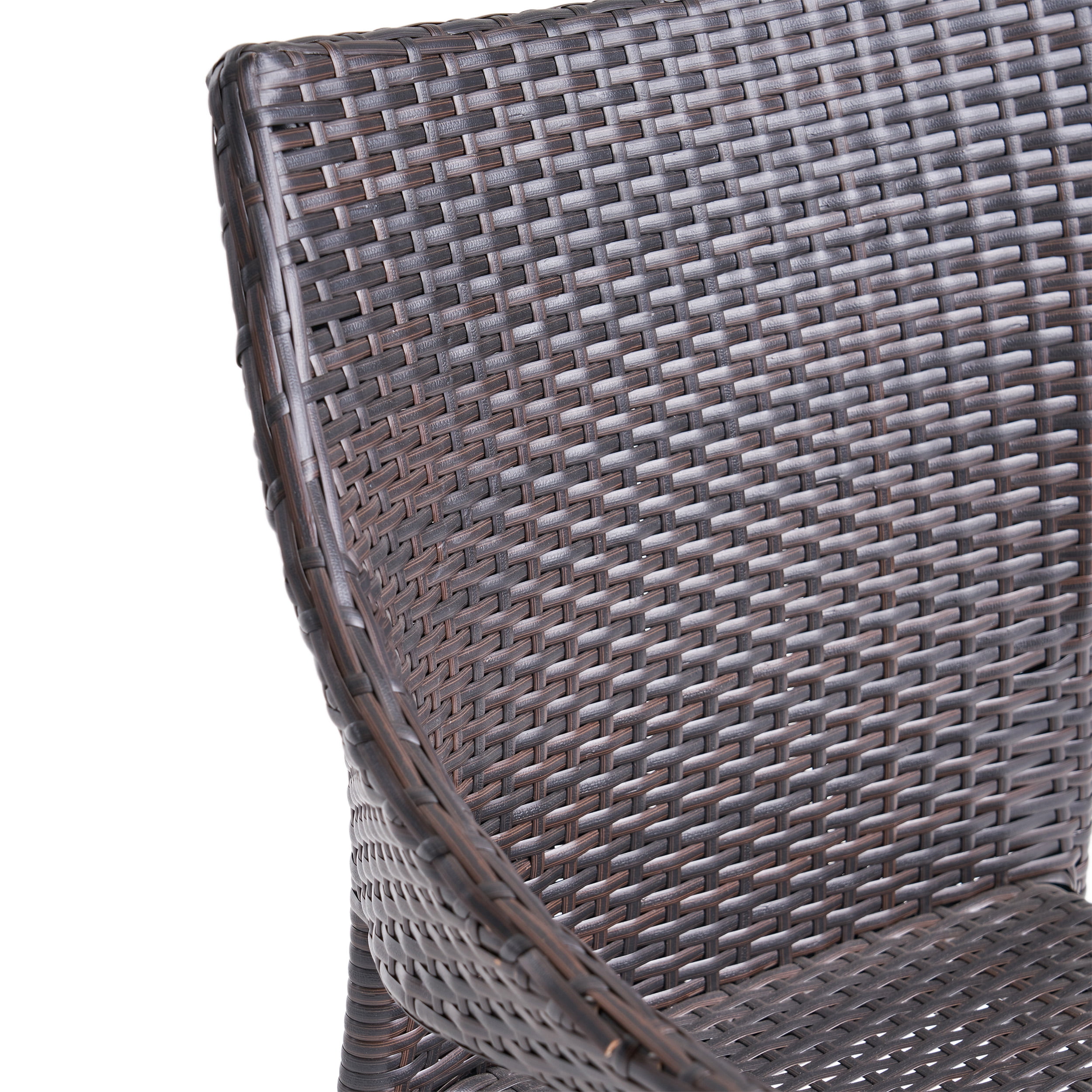 Kingston Outdoor Wood and Wicker 8 Seater Dining Set, Dark Brown and Multibrown