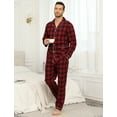 thumbnail image 6 of MoFiz Pjs Men's 100% Cotton Plaid Pajamas Sets Button Down Cozy Loungewear 2 Pieces, 6 of 9