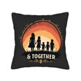 thumbnail image 4 of Set of 2 Decorative Throw Pillow Covers 18x18in - Family Silhouette Design with Circular Frame Perfect for Couch Bed Car - Warm Gradient Colors, 4 of 8