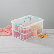 Sterilite Stack and Carry 2 Layer Handle Box - Stackable Storage Bins - 4 Pack