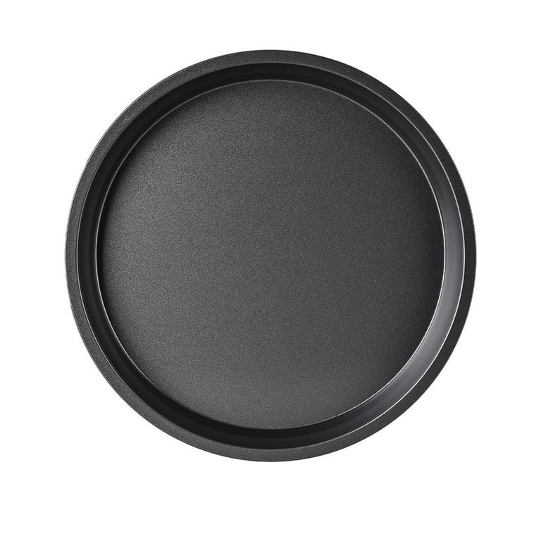 Black Round Nonstick Pizza Baking Pan with High Heat Transfer