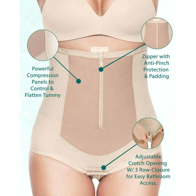 Bellefit Sexy Postpartum Support Recovery Compression Corset Girdle, Front  Zipper Abdominal Underbust