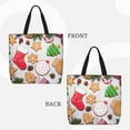 thumbnail image 3 of Xecao Christmas Gingerbread Cookies for Tote Bag: spacious with inner pockets, ideal for work, shopping, or travel., 3 of 9