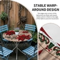 thumbnail image 2 of Christmas Poinsettia Round Tablecloth for 45-54 Inch Tables,Fitted Table Cover with Elastic Edge,Winter Xmas Red Floral Botanical Wooden Waterproof Outdoor Table Cloth Protector for Patio Dinner, 2 of 9