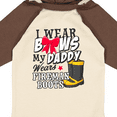 thumbnail image 4 of Inktastic I Wear Bows My Daddy Wears Fireman Boots Girls Long Sleeve Baby Bodysuit, 4 of 5