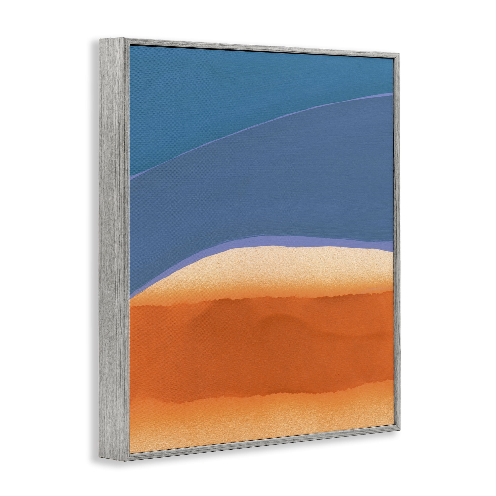 Stupell Industries Modern Desert Sunrise Abstract Painting Gray Framed Art Print Wall Art, 16 x 20