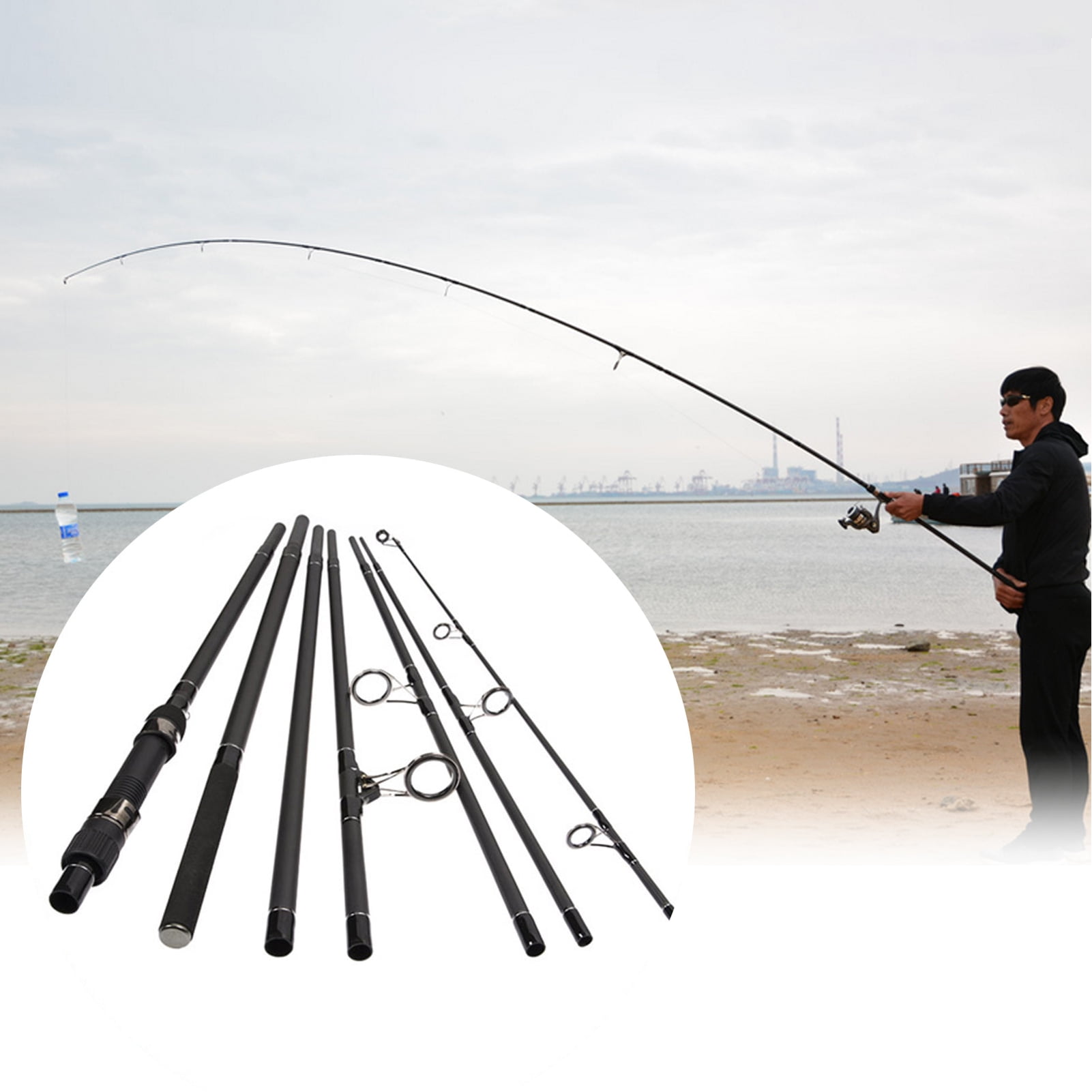 Carbon Fiber Ice Fishing Rod Micro Spinning Rod Detachable Casting Ice Rod 
