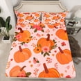 thumbnail image 2 of YST Draps d'Automne Citrouille pour Lit Double pour Enfants Filles Femmes, Ensemble de Draps d'Action de Grâce Récolte Automne Mignon Floral Botanique Draps Rustique Pastoral 1 Drap-Housse 1 Drap Plat 2 Taies d'Oreiller, 2 of 5