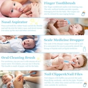 Baby Healthcare and Grooming Kit, 25 in 1 Baby Electric Nail Trimmer Set Newborn Nursery Health Care Set for Newborn Infant Toddlers Baby Boys Girls Kids Haircut Tools,Blue Baby Grooming kit