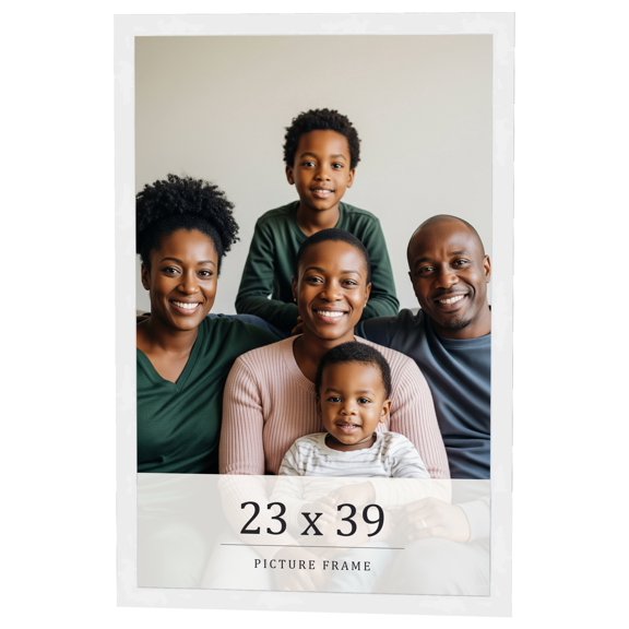 23x39 Frame White Real Wood Picture Frame Width 0.75 inches | Interior Frame Depth 0.5 inches |