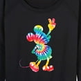 thumbnail image 3 of Mickey & Friends - Mickey Silhouette Peace Tie Dye - Women's Lightweight French Terry Long Sleeve Shirt, 3 of 5