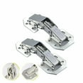 thumbnail image 4 of 90 Degree No-Drilling Hydraulic Cabinet Hinges, Soft Close Cupboard Door Hinges With Screws, Stainless Steel 1-Pack Frog Hinge Design Furniture Hardware For Home Cupboard And, 4 of 5