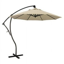 California Umbrella  Bayside Series 9 ft. Crank Lift Aluminium Cantilever Umbrella Antique Beige Olefin
