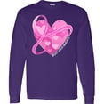 thumbnail image 3 of Inktastic Breast Cancer Awareness Pink Ribbon Around Heart Long Sleeve T-Shirt, 3 of 5