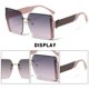 thumbnail image 3 of Gafas de sol sin marco cuadradas con recorte, gafas de sol de tiro callejero de moda con montura grande, hechas de PC, 3 of 5