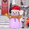 thumbnail image 2 of Costway 4 FT Inflatable Christmas Snowman Blow-up Decoration with 360° Rotating LED Lights, 2 of 10
