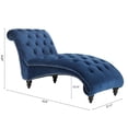 thumbnail image 6 of Classic Velvet Button Tufted Chaise Lounge, Armless Recliner Chair Sofa with Nailhead Trim Solid Wood Legs for Living Room Bedroom Office, 6 of 12