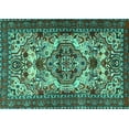thumbnail image 1 of Ahgly Company Machine Washable Indoor Rectangle Persian Turquoise Blue Traditional Area Rugs, 8' x 12', 1 of 4