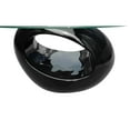 thumbnail image 2 of vidaXL Coffee Table with Oval Glass Top High Gloss Black, 2 of 4