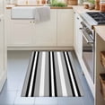 thumbnail image 3 of Entryway Rug 2'x3', Black Gray Striped Kitchen Runner Rugs Non-Slip Carpet Mats, Contemporary Minimalist Lines Art Bedside Rugs Runners Washable Floor Carpet for Bathroom Laundry Room, 3 of 8