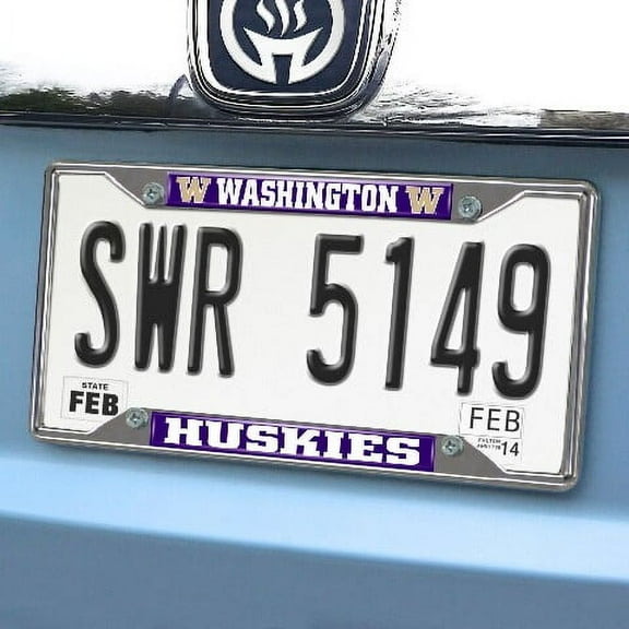 Fanmats Washington Huskies Chrome Metal License Plate Frame