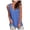 Blue, variant on HUITKMM Womens V Neck Tank Tops Hi Low Hem Sleeveless Solid Color Casual Tee Size L