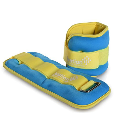 Ivation Premium High-Quality 3 Pound Ankle Weights Set (6 Pounds Total) with Adjustable Ankle & Wrist Cuffs by Ivation