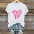 thumbnail image 2 of Yufatyle Womens Breast Cancer Awareness Shirts Short Sleeve Tshirts Pink Ribbon Heart Graphic Tee Tops Gifts Clothes 2024 M, 2 of 4