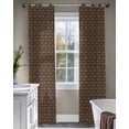 thumbnail image 4 of Dark Brown Rattan Sheer Curtains 84 Inch Length 2 Panels Set for Living Room/Bedroom, Vintage Abstract Wicker Texture Kitchen Curtains Grommet Semi-Sheer Curtains Drapes Window Treatments 52"x84"x2, 4 of 7