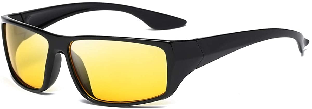 Night Driving Glasses Anti Glare Polarized Safety Yellow Glasses for Men Women 