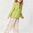 thumbnail image 2 of Nestiefly Boys Pullover Hoodis Sweatshirt Solid Fleece Quarter Zip Fall Clothes for Boys Green 120, 2 of 9