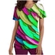 thumbnail image 1 of Vestido Corto para las Mujeres con Cuello en V Imprimir Manga Corta Bolsillo Enfermera Top, Poliéster Ligero para el Hogar Diario Y Desgaste Casual, 1 of 1