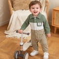 thumbnail image 4 of Gerichy Newborn Baby Girl Boy Winter Clothes Long Sleeve Lapel Jumpsuit Collar Plaid Romper Playsuit 0 3 6 9 12 18 Months Infant Baby Boys Fall Outfit, 4 of 6