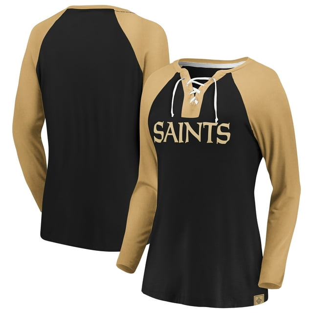 Ladies' New Orleans Saints NFL Fanatics Break Out Play Lace-Up Long Sleeve