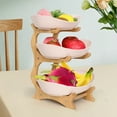 thumbnail image 5 of Multi-Layer Fruit Tray European Ceramic Dried Fruit Tray and Wooden Frame Household Snack Tray Candy Tray Fruit Basket, 5 of 5
