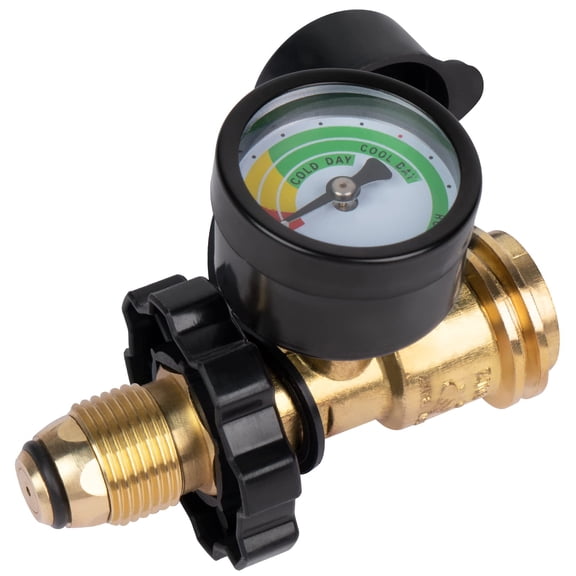 Gaspro Propane Tank Gauge & Adapter, Fits 5 lb to 100 lb Propane Tanks with POL Connection for RV, Camper, Gas Grill, Fire Pit, Heater - Real-Time Fuel Level Monitor