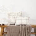 thumbnail image 2 of Quality Plaid Pillow Bohemian Style, Back Hidden Zipper Design More Like an Envelope, Linen Pillowcase, Each Pack of 2 Pillowcase Pillows Hand-Pressed Craft Black, 2 of 4