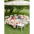 thumbnail image 4 of Outdoor Tablecloth with Umbrella Hole for Patio/Picnic/Party/Camping, Red Tulip Flowers Waterproof Table Cloth Rectangle Table Cover Washable, Spring Floral Vintage Drum Country Yellow (52"x 70"), 4 of 8