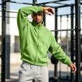 thumbnail image 5 of Vxararl Zip Up Jacket Long Sleeve Fleece Sweatshirt Men Fall/winter Casual Wear, Outdoor Office Business Lightweight Fleece Full Zip no Hood Athletic Jacket Fleece Jacket Men Green S, 5 of 5