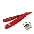 thumbnail image 3 of ZEEPK ALL RED BEARD CUT THROAT (SHAVETTE) STRAIGHT BARBER RAZOR + 5 ASTRA BLADES, 3 of 3