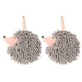 thumbnail image 1 of Hedgehog Hand Towel 2pcs Hedgehog Fluff Ball Hand Towels with Hanging Rope Strong Absorbent Quick-drying Microfiber Chenille Hand Towel, 1 of 1