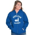 thumbnail image 3 of Feeling Llama Lazy Funny Animal Pun Unisex Plus Size Zip Hoodie Brisco Brands 4X, 3 of 6