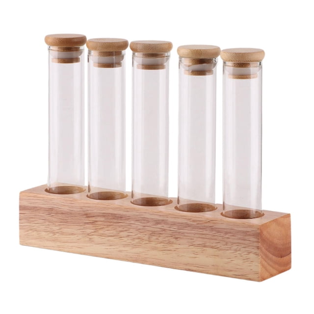 Recipientes de vidrio para almacenar granos de café Tubos para almacenar granos de café Prueba de granos de café 5 hoyos